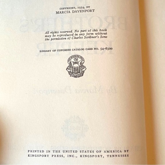 VINTAGE 1954 First Edition My Brother’s Keeper by Marcia Davenport Hardcover - Picture 6 of 10